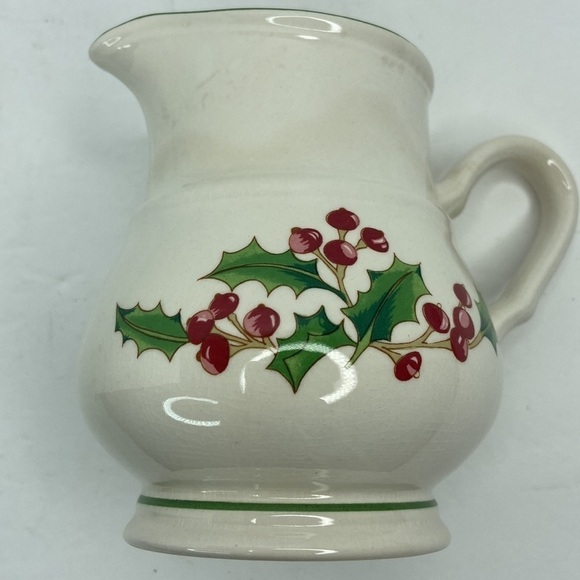 Sango White Ceramic Christmas Poinsettia Print Creamer Jug 10oz Replacement - Picture 7 of 10